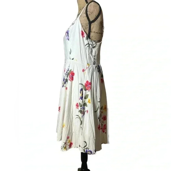 Old Navy White Floral Cami Dress Halter Sumer Fluffy Casual Size Large - Picture 3 of 7